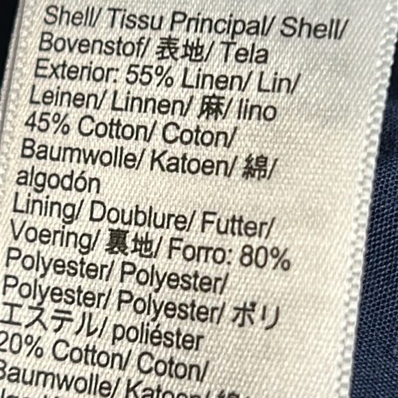 J.Crew skirt XL, linen cotton paper bag mini skirt,navy,white striped,belted - Picture 13 of 13